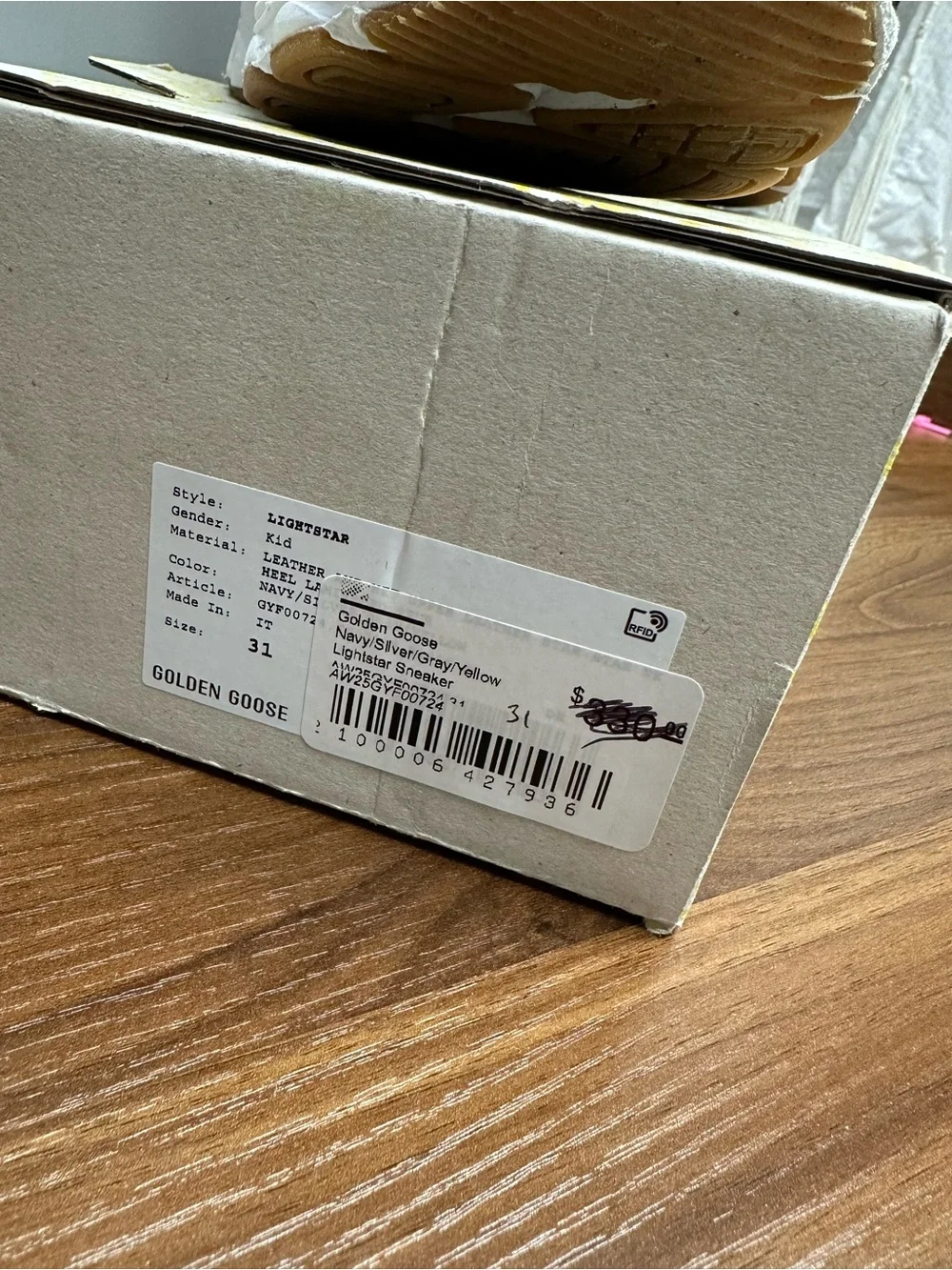 Golden Goose Kids Navy and White Star Sneakers